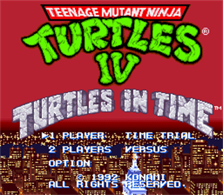 Teenage Mutant Ninja Turtles IV: Turtles in time - SNES